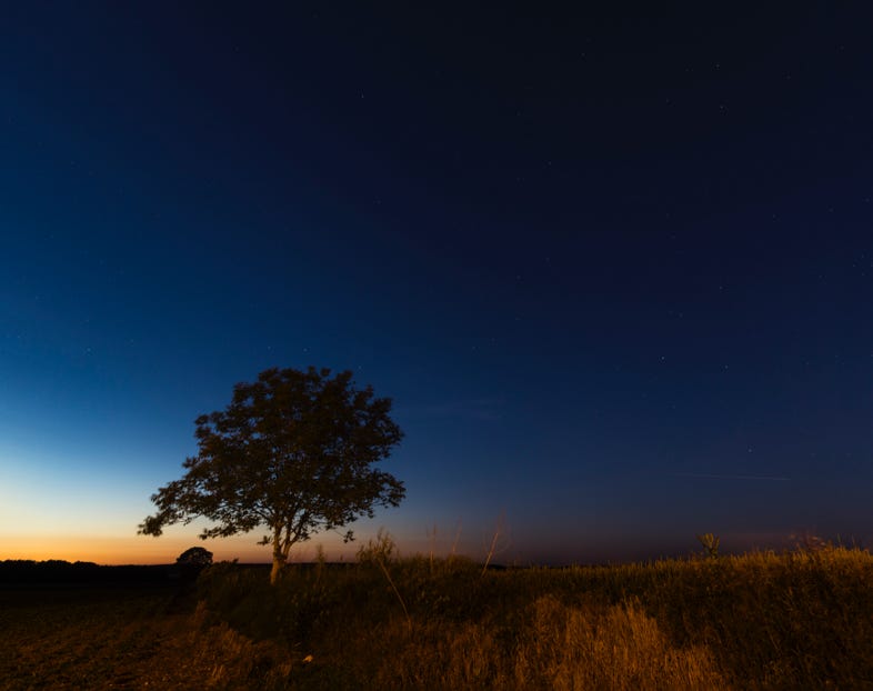 Coucher de soleil sur la campagne